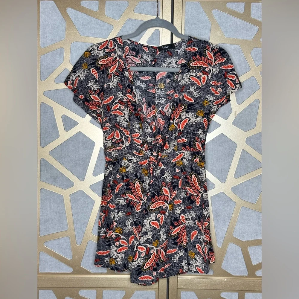 Lulus Floral Swirl Tie-Front Romper Lightweight Flowy Size M - Picture 2 of 6